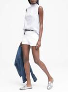 Banana Republic Womens Roll-up White 6 Denim Short White Denim Size 14