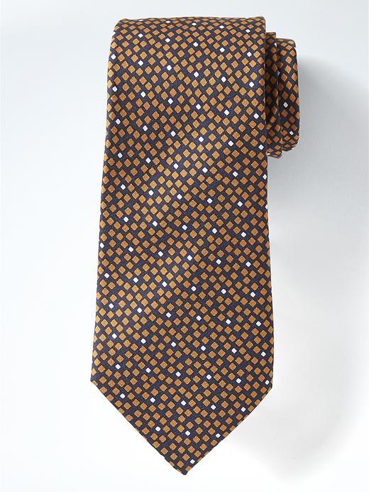 Banana Republic Mens Confetti Square Silk Nanotex Tie - Whiskey