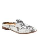 Banana Republic Womens Demi Slide Gray Snake Effect Leather With Silver Accent Size 5