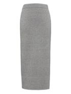 Banana Republic Womens Knit Midi Pencil Skirt With Side Slit Medium Heather Gray Size Xs