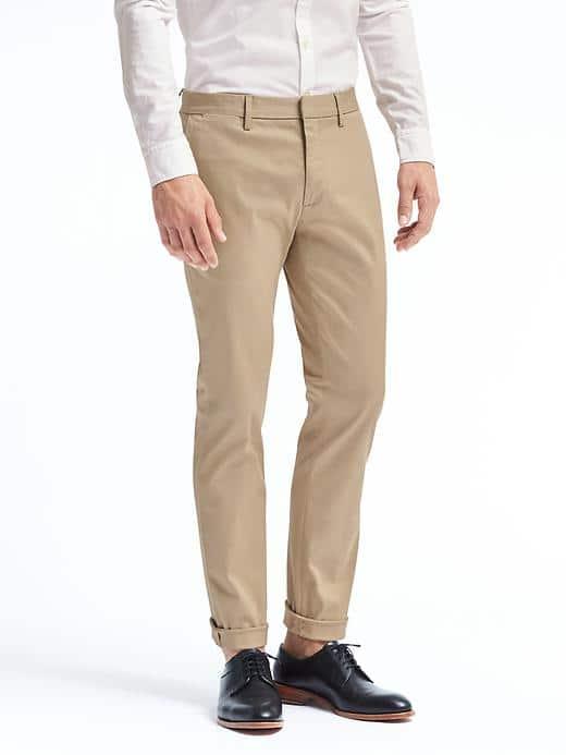 Banana Republic Mens Fulton Skinny Rapid Movement Chino - Khaki