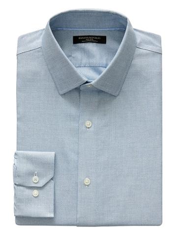 Banana Republic Mens Grant Slim-fit Non-iron Shirt Fresh Teal Size L