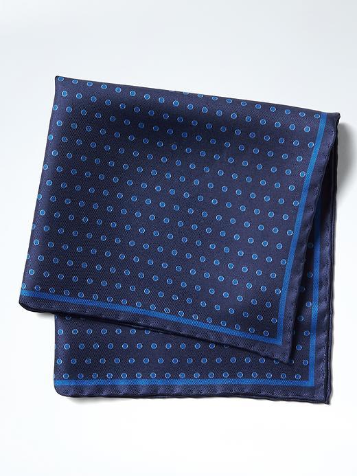 Banana Republic Mens Hook And Albert Dot Print Pocket Square - Navy