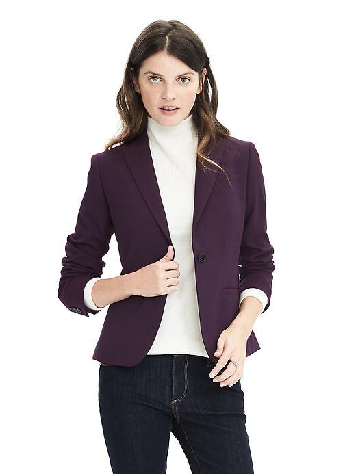Banana Republic Inverted Collar Blazer Size 0 Petite - Deep Berry