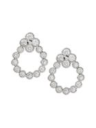 Banana Republic Womens Pave Open Drop Stud Earring Silver Size One Size