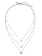 Banana Republic Womens Delicate Mixed Shapes Built-in Necklace Silver Size One Size