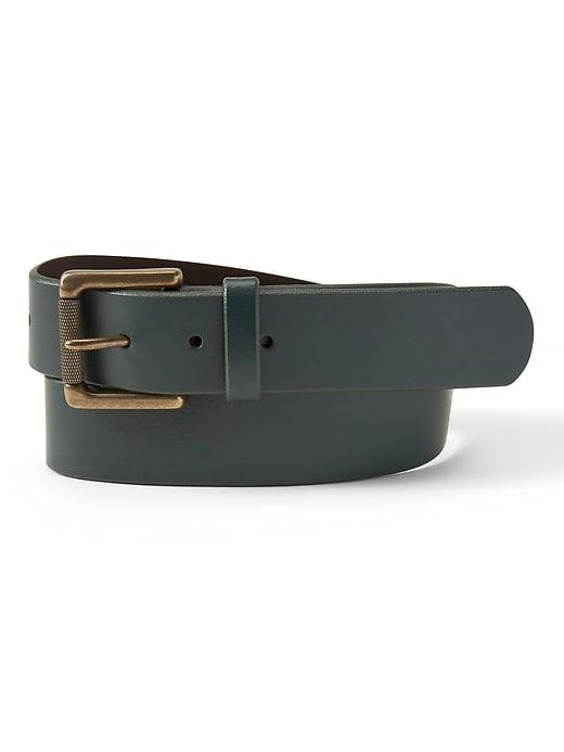 Banana Republic Mens Tumbled Italian Leather Belt Dark Olive Green Size 44