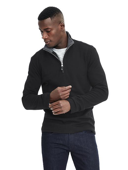Banana Republic Mens Half Zip Pullover - Black