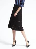 Banana Republic Womens Fit And Flare Midi Skirt - Black