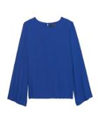 Banana Republic Womens Solid Bell-sleeve Top Brilliant Blue Size Xs