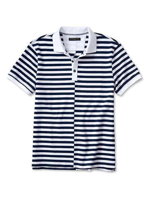 Banana Republic Mens Signature Pique Polo Size L Tall - Navy
