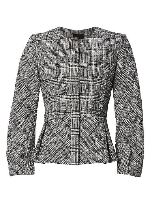 Banana Republic Womens Blouson-sleeve Jacket Plaid Size 10