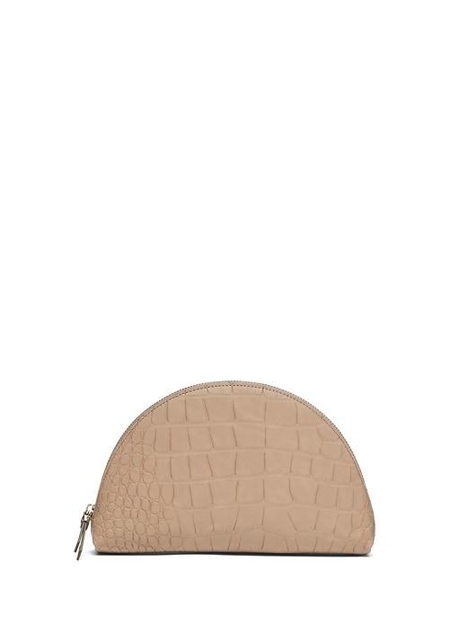 Banana Republic Womens Croc-effect Medium Half-moon Pouch Tan Size One Size