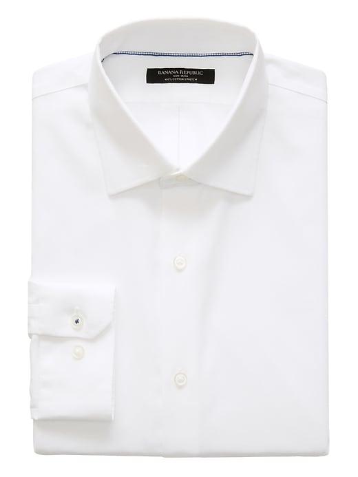 Banana Republic Mens Classic-fit Non-iron Stretch Shirt White Size M
