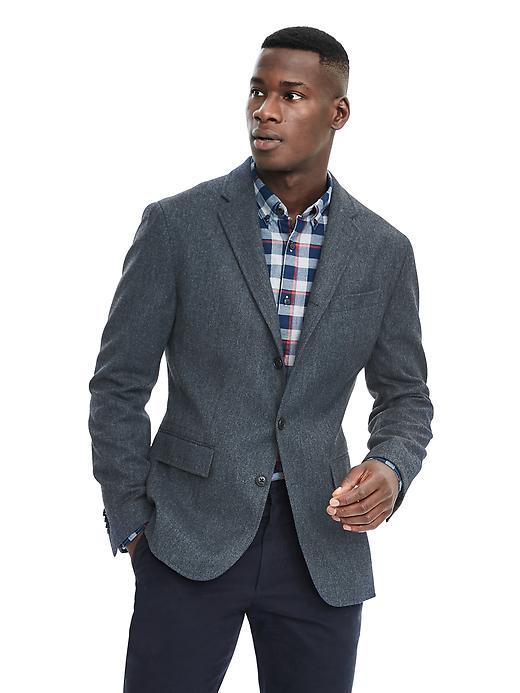 Banana Republic Mens Slim Heritage Wool Blazer - Navy