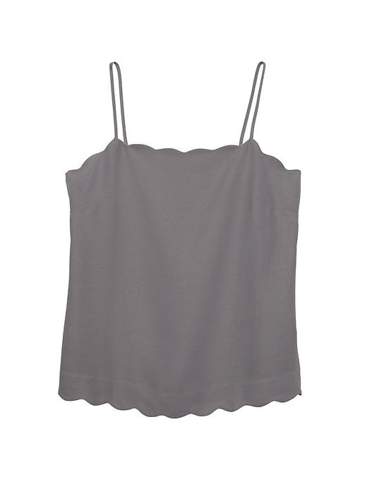 Banana Republic Womens Scalloped Essential Camisole Luxe Gray Size M