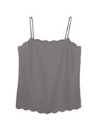 Banana Republic Womens Scalloped Essential Camisole Luxe Gray Size M