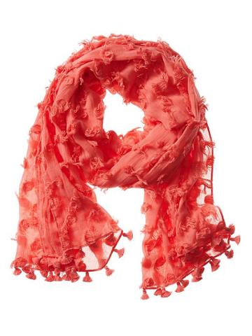 Banana Republic Clip Dot Scarf Size One Size - Fire Coral