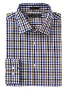Banana Republic Mens Grant Slim-fit Supima Cotton Check Shirt Cabin Brown Size S