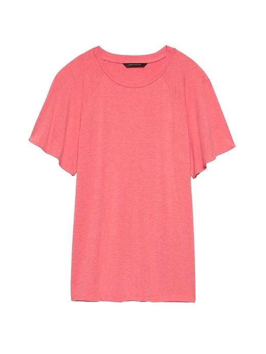 Banana Republic Womens Soft Stretch Flutter-sleeve T-shirt Coral Glory Size M
