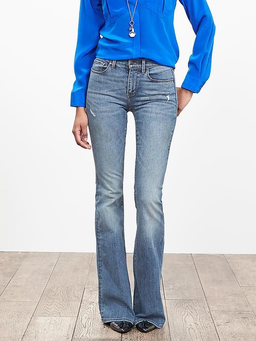 Banana Republic Womens Light Wash Flare Jean Size 4 - Light Wash
