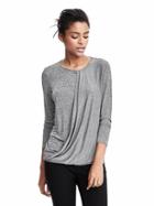Banana Republic Womens Draped Jersey Top Size L - Charcoal