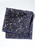 Banana Republic Mens Hook And Albert Camo Floral Pocket Square - Navy
