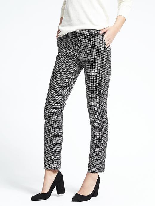 Banana Republic Womens Ryan Fit Geo Print Pant - Black And White