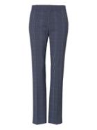 Banana Republic Womens Petite Ryan Slim Straight-fit Machine-washable Italian Wool Pant Navy & Black Size 12