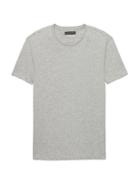 Banana Republic Mens Linen-cotton Crew-neck T-shirt Light Gray Size L