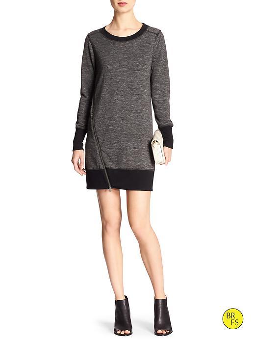 Banana Republic Womens Factory Asymmetric Zip Jersey Dress Size L - Black