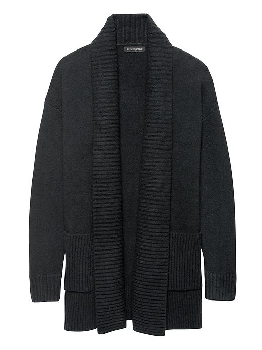 Banana Republic Womens Cotton-merino Wool Blend Coatigan Sweater Black Size S