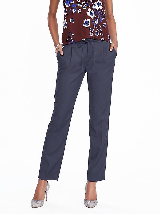 Banana Republic Drawcord Pant Size 0 Petite - Preppy Navy