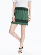 Banana Republic Womens Lace Mini Skirt Size L - Green