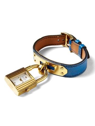 Banana Republic Womens Luxe Vintage Hermes Blue And Gold Kelly Watch - Blue