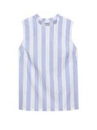 Banana Republic Womens Stretch-cotton Button-back Tank Multi Stripe Size S
