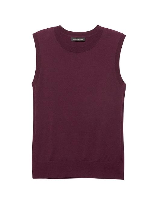 Banana Republic Womens Machine-washable Merino Wool Blend Cropped Sweater Shell Burgundy Size Xs