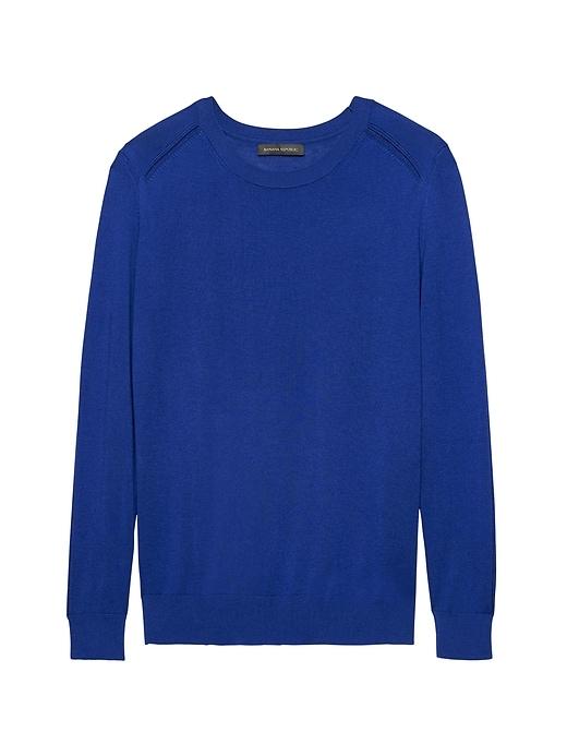 Banana Republic Womens Silk Cotton Crew-neck Sweater Royal Blue Size L
