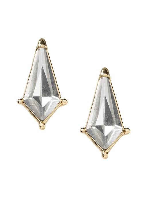 Banana Republic Womens New Shape Stone Stud Earring Clear Size One Size