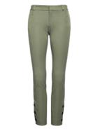 Banana Republic Womens Petite Sloan Skinny-fit Bi-stretch Ankle Pant With Button Hem Flight Jacket Green Size 12
