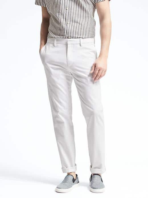 Banana Republic Mens Emerson Straight Chino - White