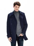 Banana Republic Mens Double Breasted Trench Size L Tall - Preppy Navy