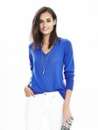 Banana Republic Womens Merino Wool Trapeze Pullover Size L - Royal Blue