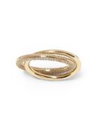 Banana Republic Womens Pave Link Ring Gold Size 6