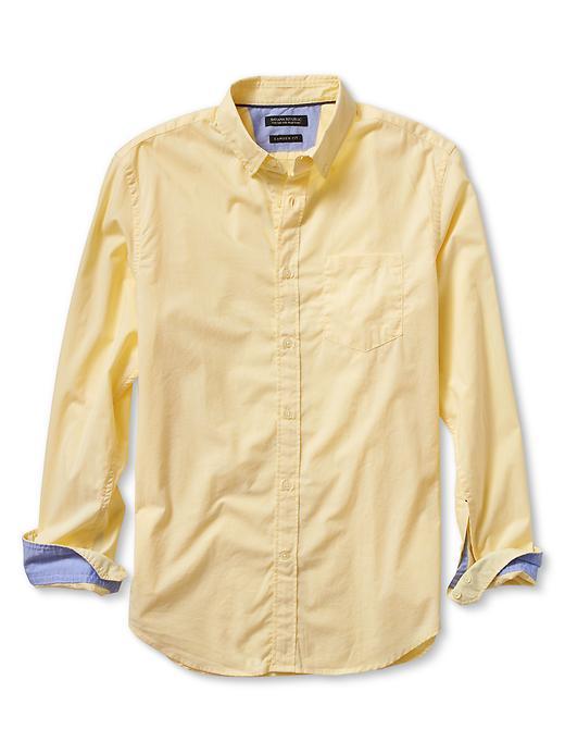 Banana Republic Mens Camden Fit Custom 078 Wash Shirt Size L Tall - Lemon Drop