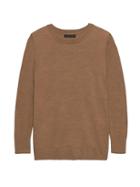 Banana Republic Womens Machine-washable Merino Wool Crew-neck Sweater Classic Camel Size Xs