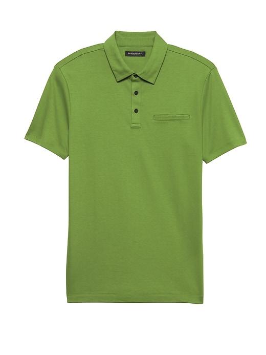 Banana Republic Mens Luxury-touch Performance Polo Shirt Green Jade Size Xs