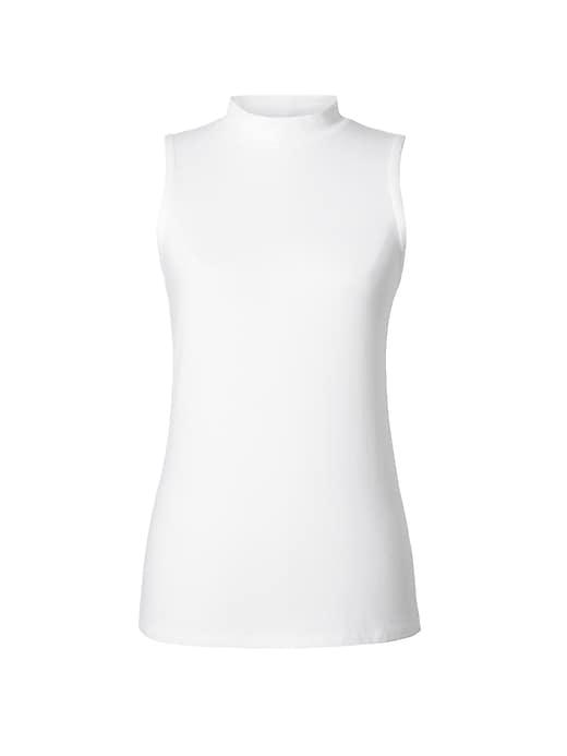 Banana Republic Womens Stretch Cotton-modal Mock-neck Top White Size Xl