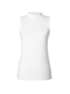Banana Republic Womens Stretch Cotton-modal Mock-neck Top White Size Xl