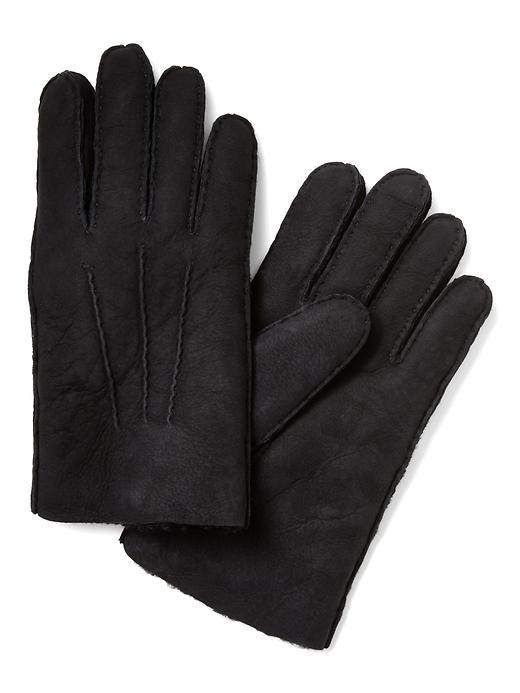 Banana Republic Mens Shearling Glove - Black